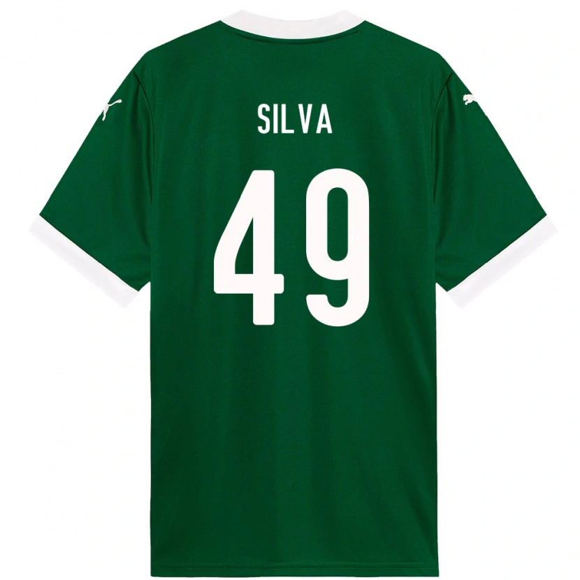 Danxen Criança Camisola Gabriel Silva #49 Verde Branco Principal 2025/26 Camisa Brasil