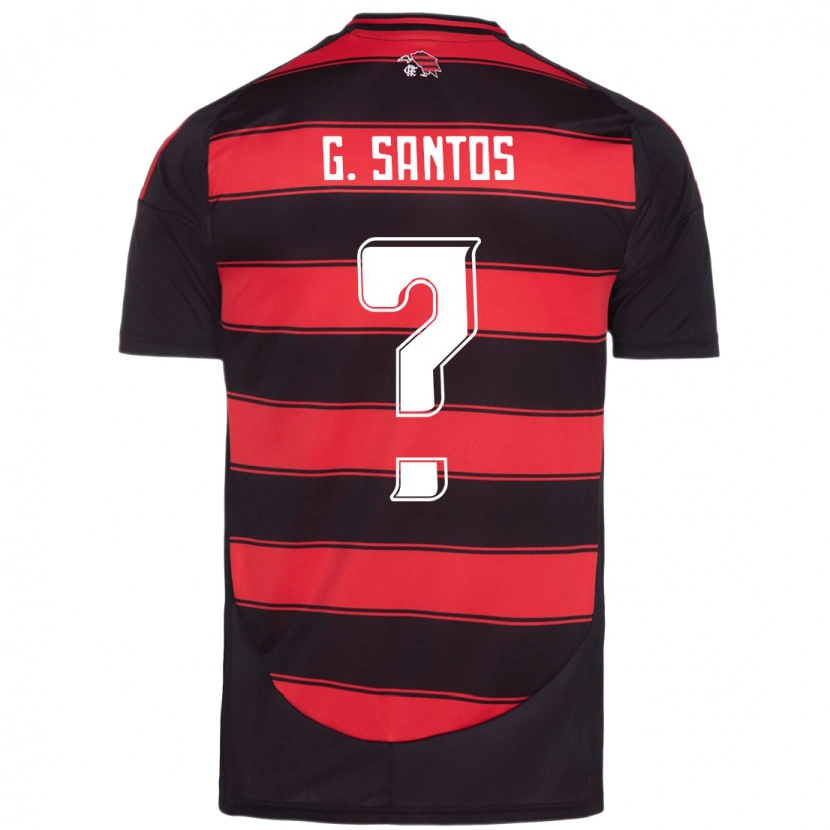 Danxen Criança Camisola Guilherme Santos #0 Vermelho Preto Principal 2025/26 Camisa Brasil