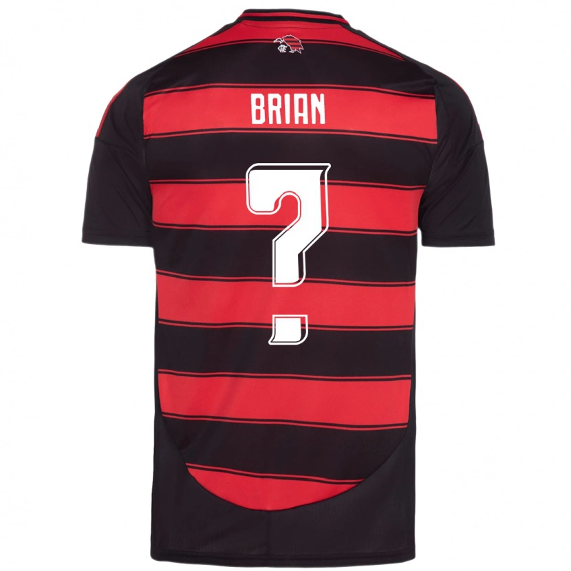 Danxen Criança Camisola Felipe Brian #0 Vermelho Preto Principal 2025/26 Camisa Brasil