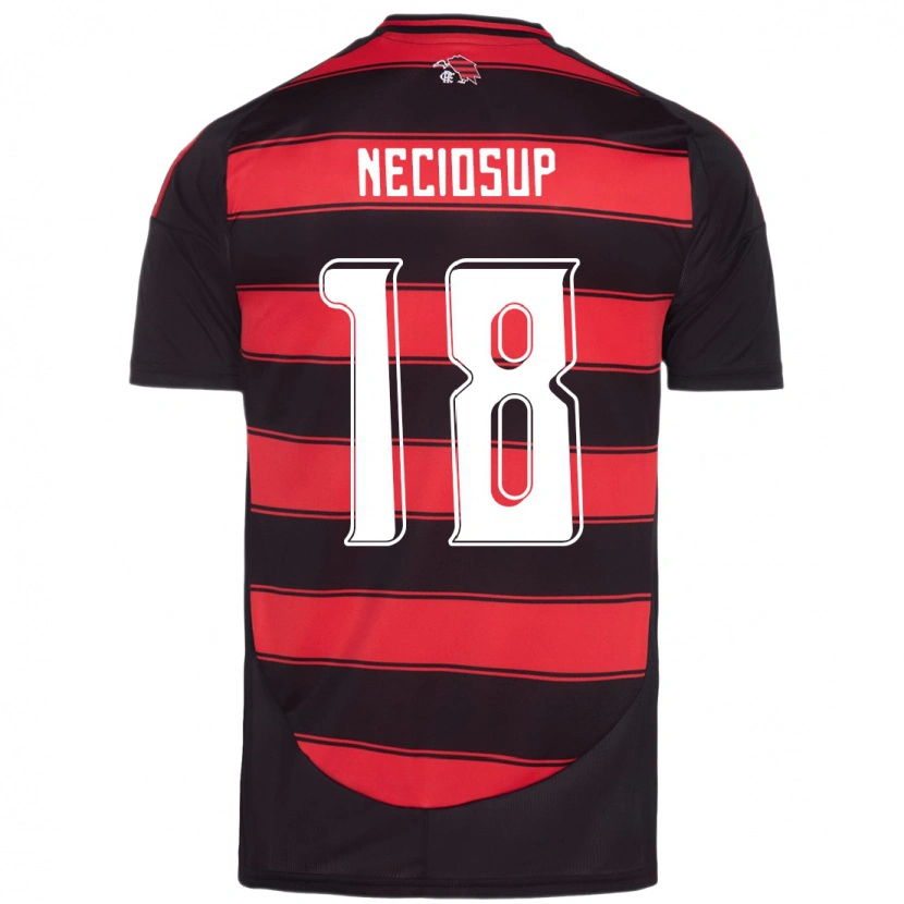 Danxen Criança Camisola Adriano Neciosup #18 Vermelho Preto Principal 2025/26 Camisa Brasil