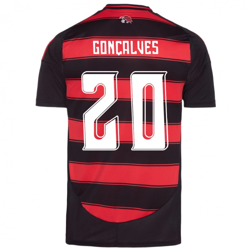 Danxen Criança Camisola Matheus Gonçalves #20 Vermelho Preto Principal 2025/26 Camisa Brasil