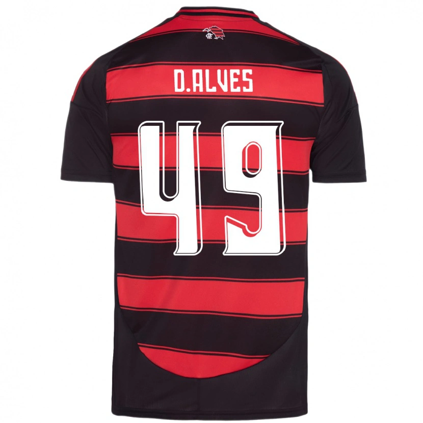 Danxen Criança Camisola Dyogo Alves #49 Vermelho Preto Principal 2025/26 Camisa Brasil