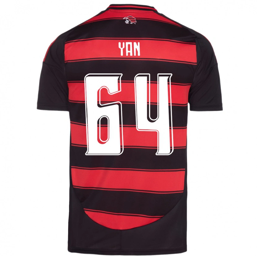 Danxen Criança Camisola Wallace Yan #64 Vermelho Preto Principal 2025/26 Camisa Brasil