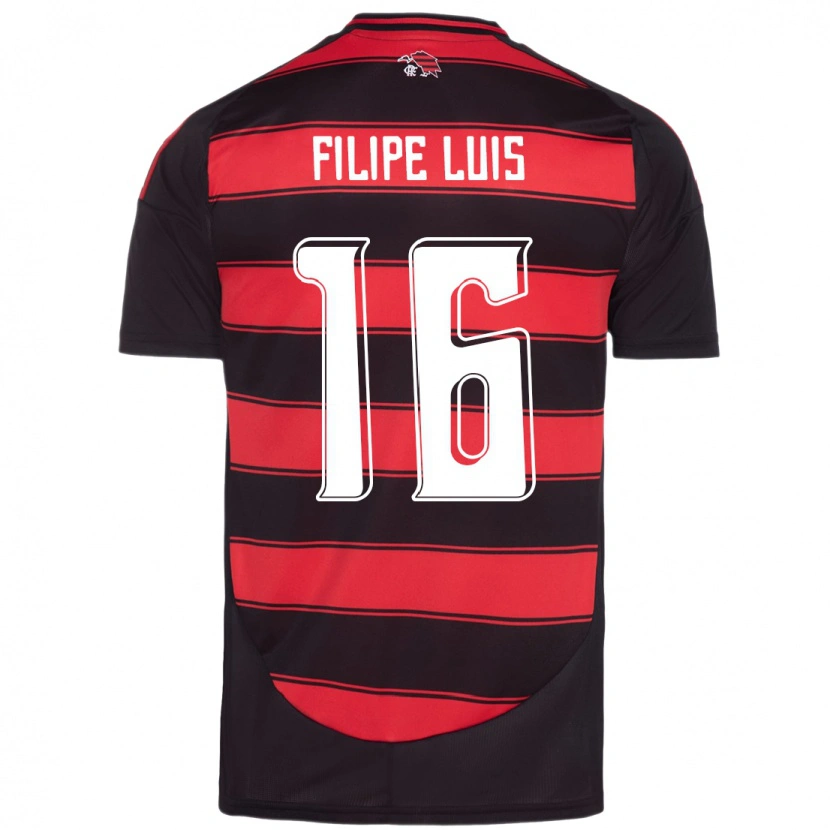 Danxen Criança Camisola Filipe Luis #16 Vermelho Preto Principal 2025/26 Camisa Brasil