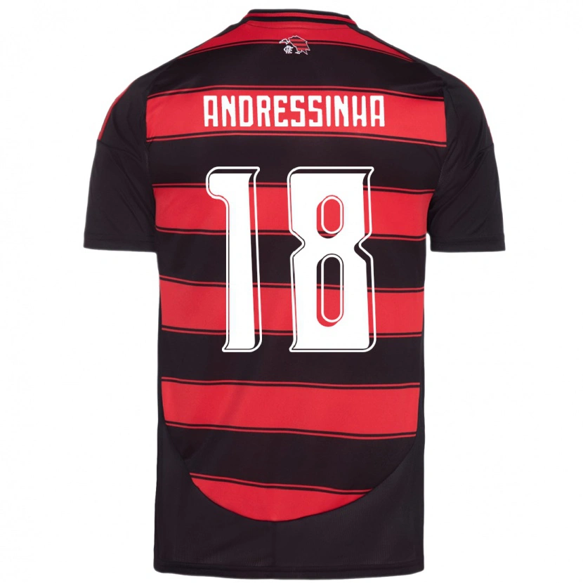 Danxen Criança Camisola Andressinha #18 Vermelho Preto Principal 2025/26 Camisa Brasil