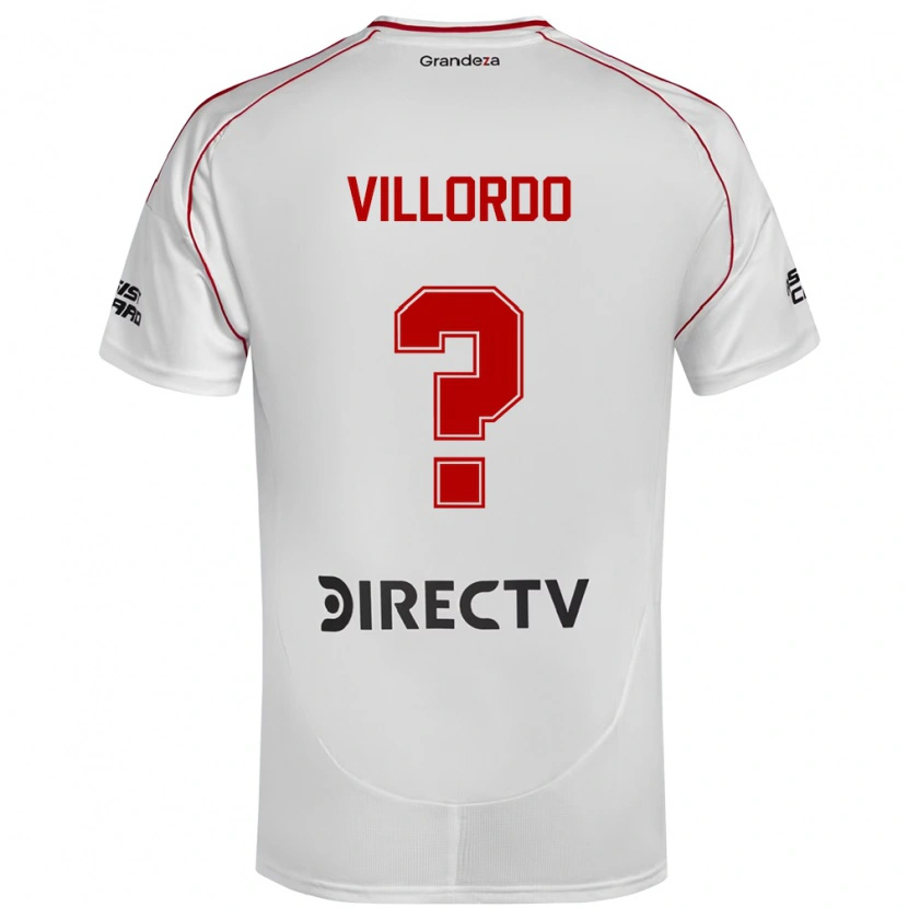 Danxen Criança Camisola Juan Villordo #0 Branco Vermelho Principal 2025/26 Camisa Brasil