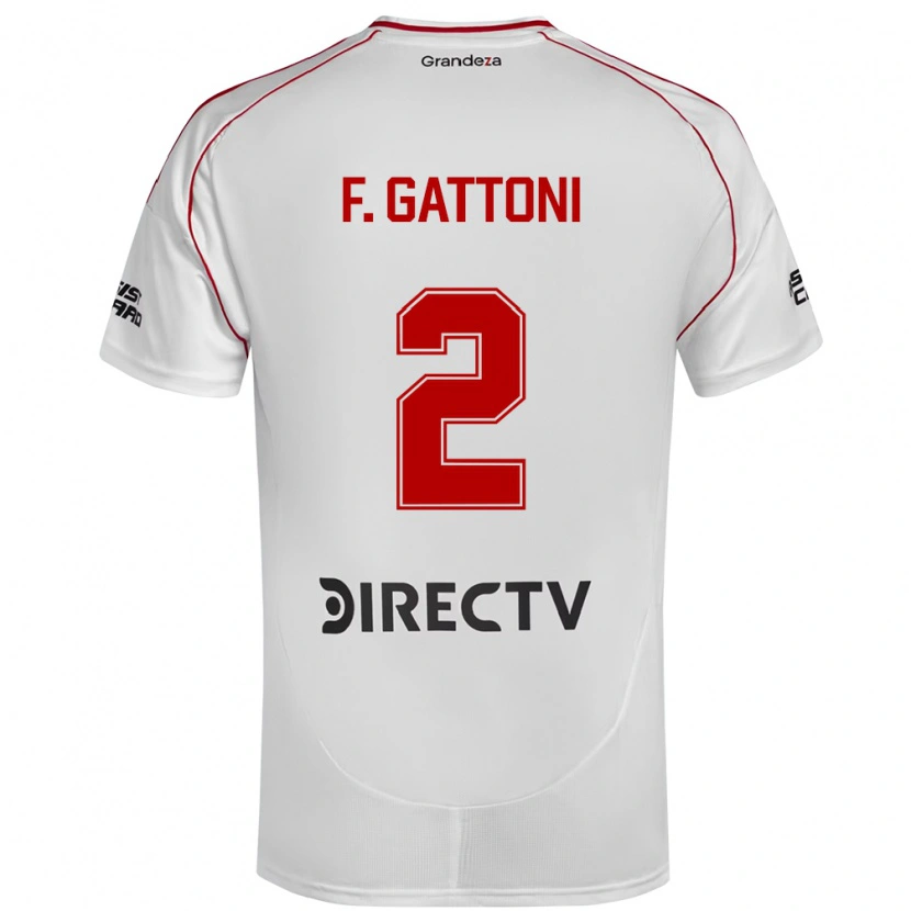 Danxen Criança Camisola Federico Gattoni #2 Branco Vermelho Principal 2025/26 Camisa Brasil
