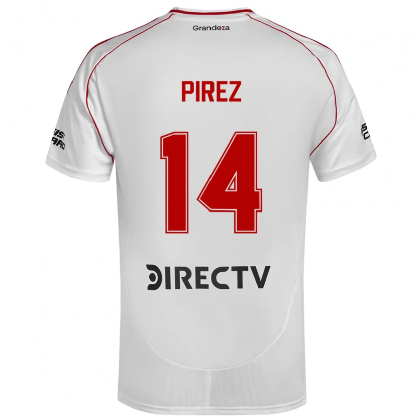 Danxen Criança Camisola Leandro González Pírez #14 Branco Vermelho Principal 2025/26 Camisa Brasil