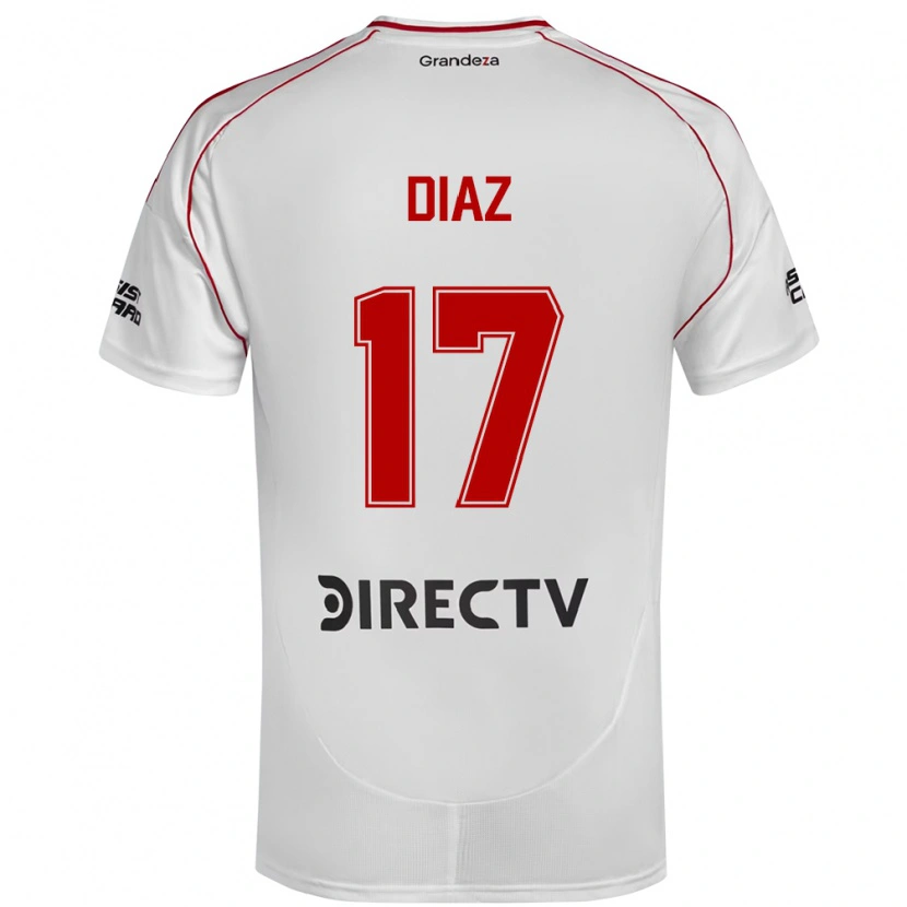 Danxen Criança Camisola Paulo Díaz #17 Branco Vermelho Principal 2025/26 Camisa Brasil