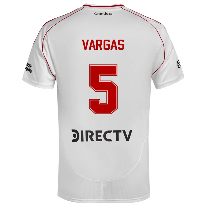 Danxen Criança Camisola Agustina Vargas #5 Branco Vermelho Principal 2025/26 Camisa Brasil