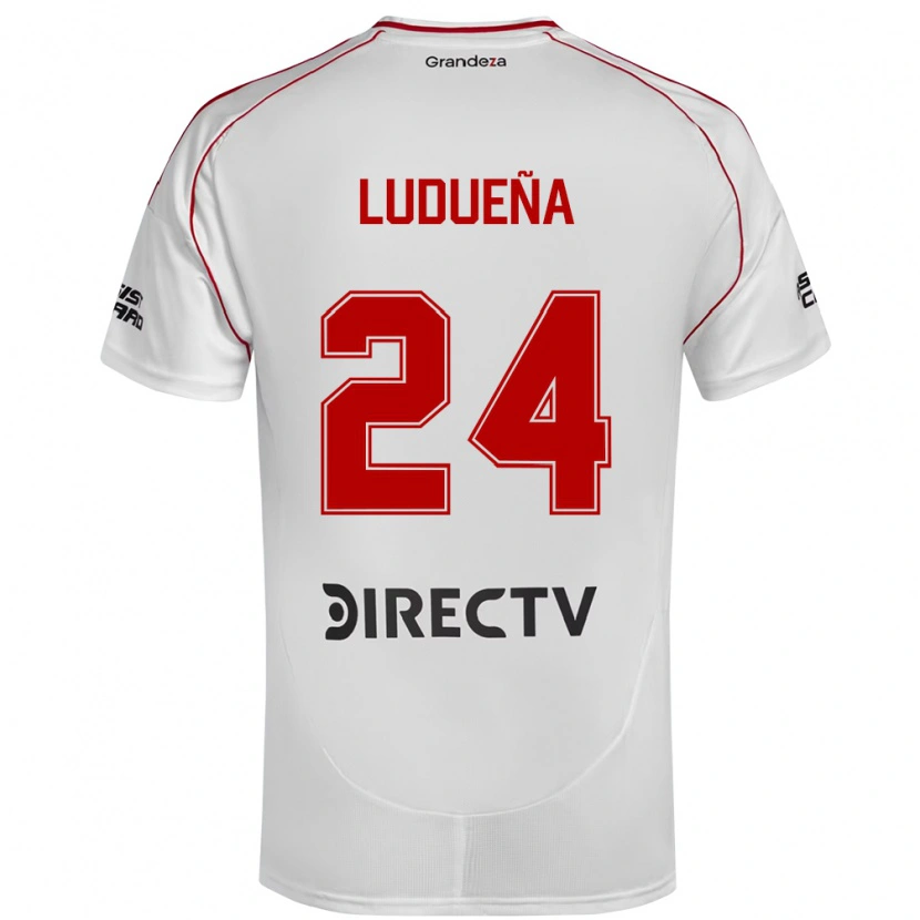 Danxen Criança Camisola Belén Ludueña #24 Branco Vermelho Principal 2025/26 Camisa Brasil
