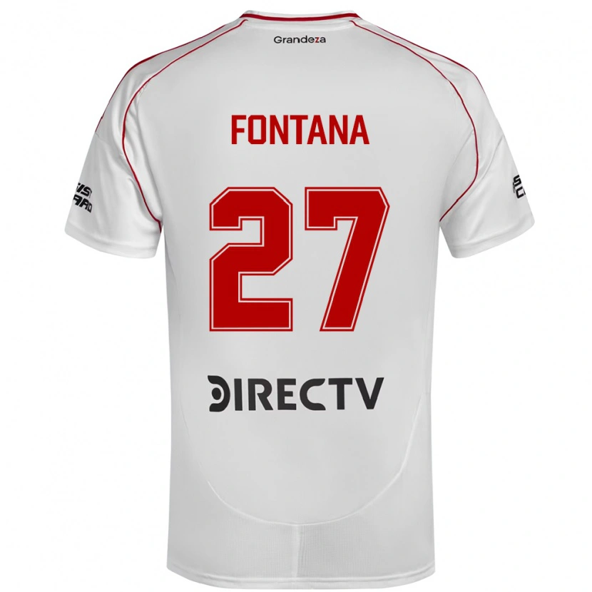 Danxen Criança Camisola Agustin Fontana #27 Branco Vermelho Principal 2025/26 Camisa Brasil