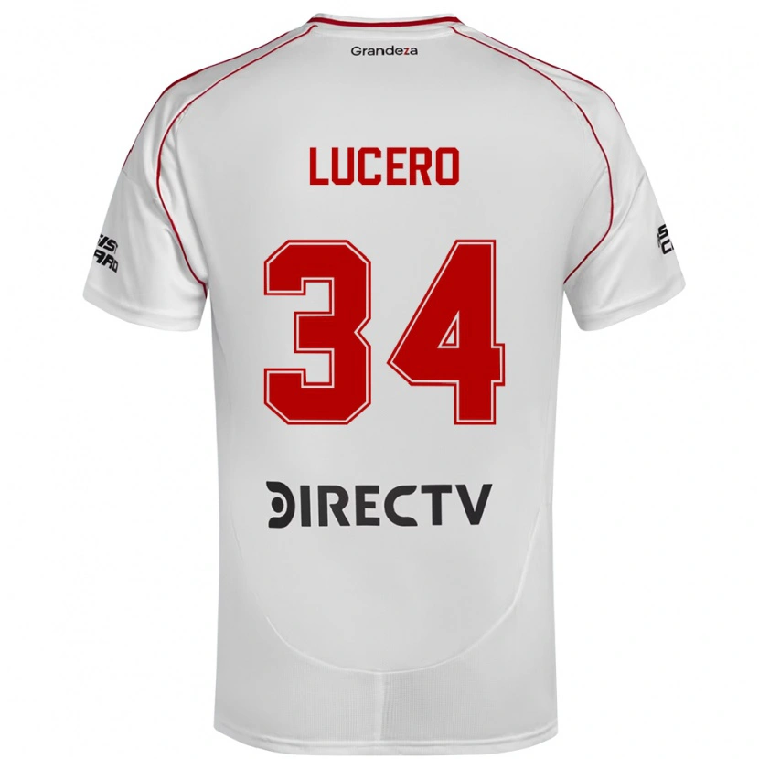 Danxen Criança Camisola Daniel Lucero #34 Branco Vermelho Principal 2025/26 Camisa Brasil