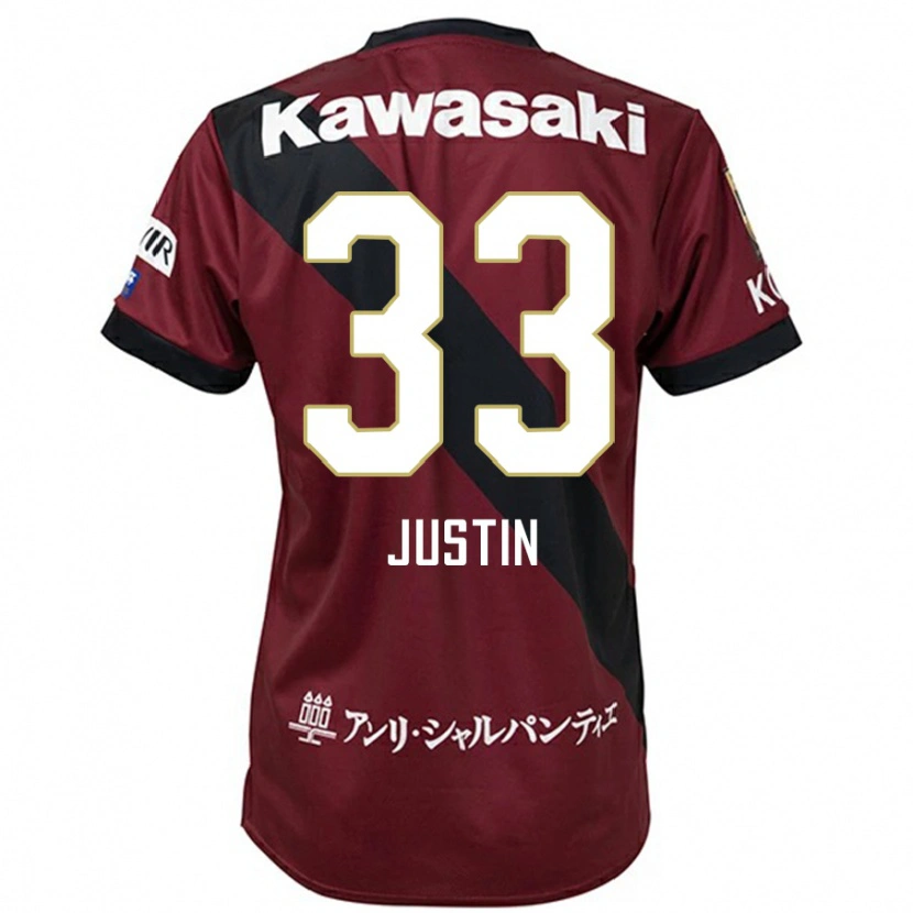 Danxen Criança Camisola Justin Homma #33 Bordô Preto Principal 2025/26 Camisa Brasil