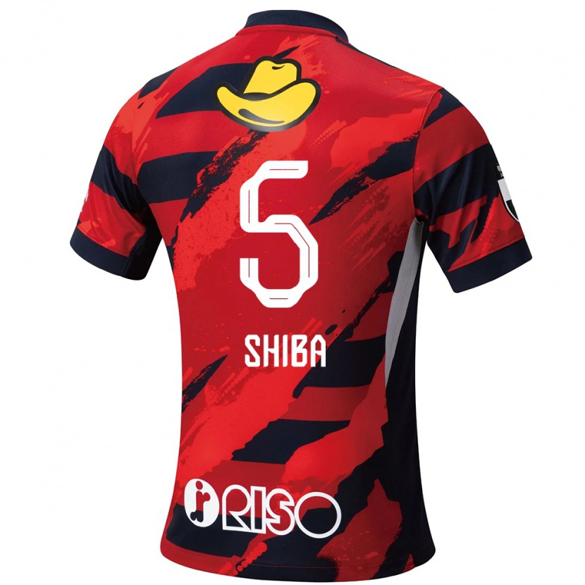 Danxen Criança Camisola Rikuto Shiba #5 Vermelho Preto Principal 2025/26 Camisa Brasil