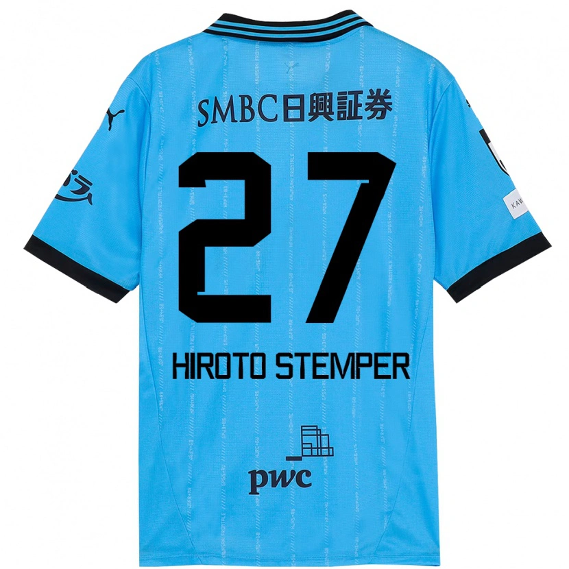 Danxen Criança Camisola Luka Hiroto Stemper #27 Azul Celeste Preto Principal 2025/26 Camisa Brasil