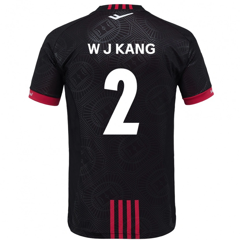 Danxen Criança Camisola Jae-Won Kang #2 Preto Vermelho Principal 2025/26 Camisa Brasil