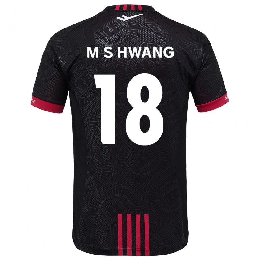 Danxen Criança Camisola Seong-Min Hwang #18 Preto Vermelho Principal 2025/26 Camisa Brasil