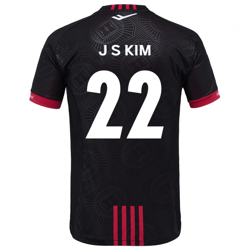 Danxen Criança Camisola Jin-Su Kim #22 Preto Vermelho Principal 2025/26 Camisa Brasil