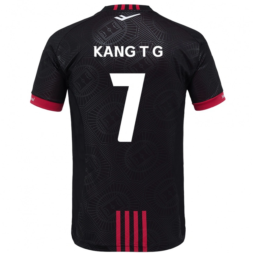 Danxen Criança Camisola Kang Tae-Gyeong #7 Preto Vermelho Principal 2025/26 Camisa Brasil