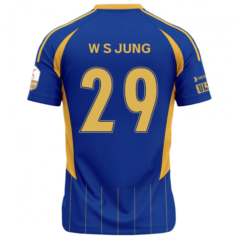 Danxen Criança Camisola Woo-Seok Jung #29 Azul Royal Amarelo Principal 2025/26 Camisa Brasil