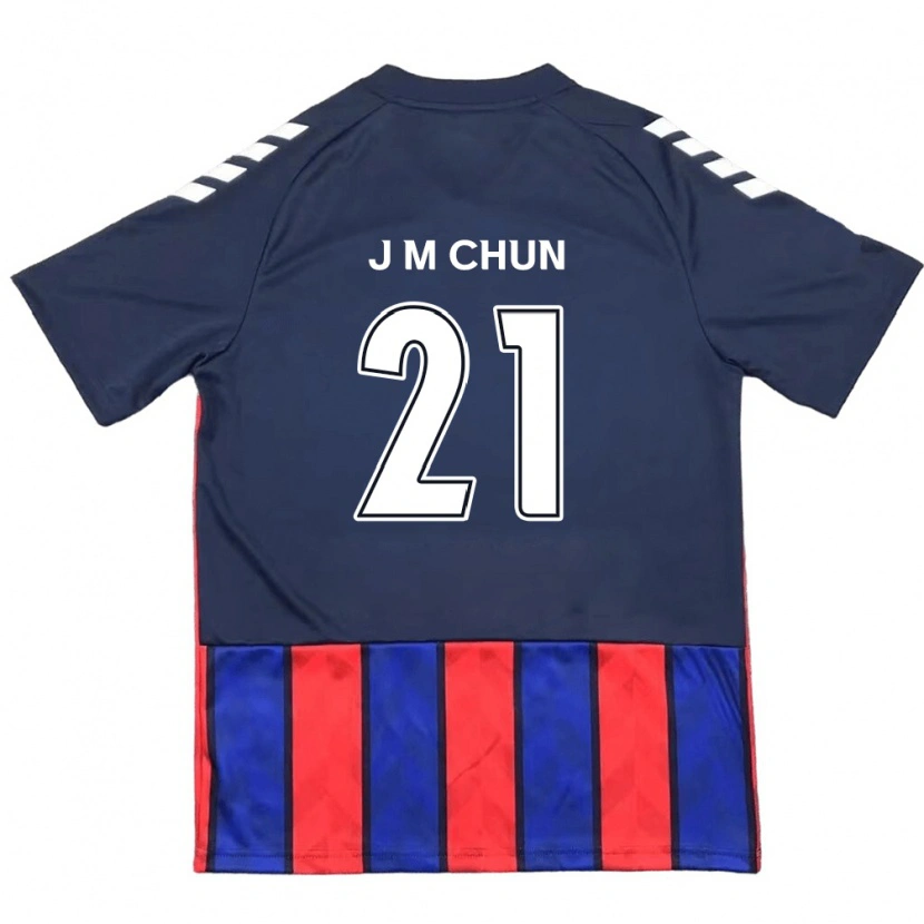 Danxen Criança Camisola Jae-Min Chun #21 Azul Royal Vermelho Principal 2025/26 Camisa Brasil
