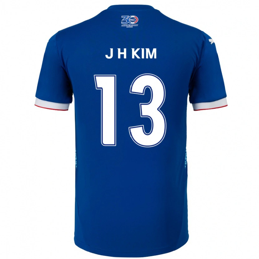 Danxen Criança Camisola Jung-Hoon Kim #13 Azul Royal Branco Principal 2025/26 Camisa Brasil