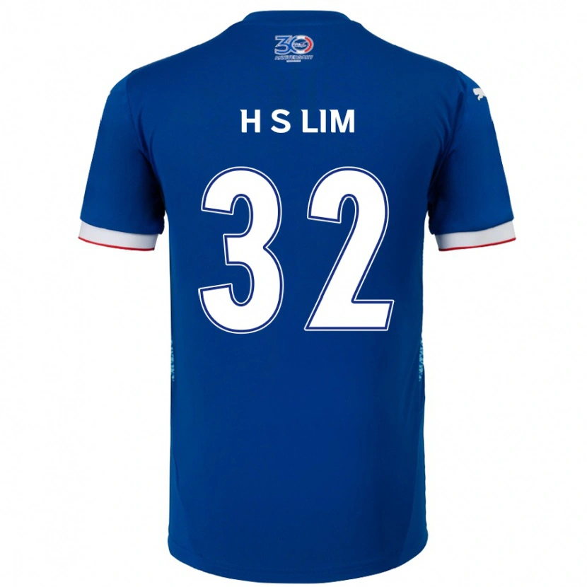 Danxen Criança Camisola Seong-Hyeon Lim #32 Azul Royal Branco Principal 2025/26 Camisa Brasil