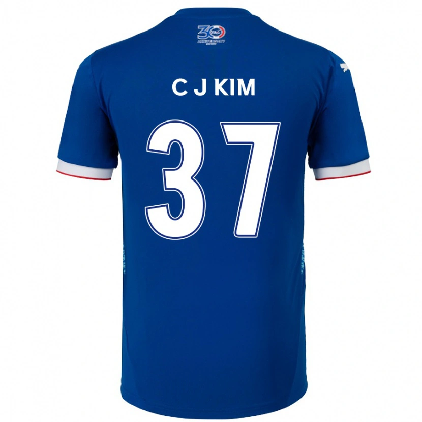 Danxen Criança Camisola Joo-Chan Kim #37 Azul Royal Branco Principal 2025/26 Camisa Brasil