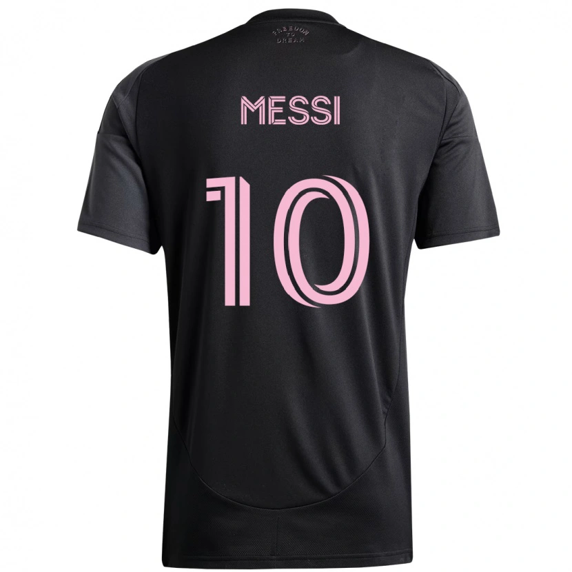 Danxen Criança Camisola Lionel Messi #10 Preto Rosa Alternativa 2025/26 Camisa Brasil