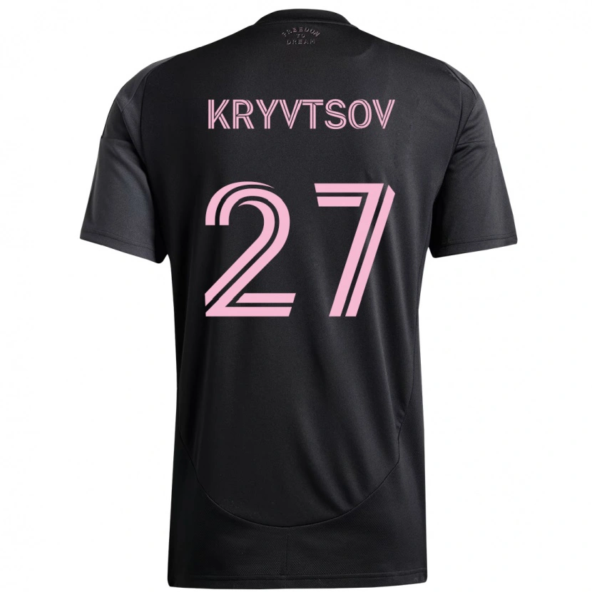 Danxen Criança Camisola Sergiy Kryvtsov #27 Preto Rosa Alternativa 2025/26 Camisa Brasil