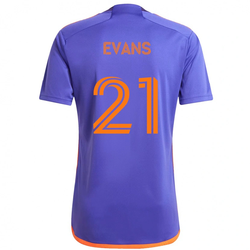 Danxen Criança Camisola Jacob Evans #21 Roxo Laranja Alternativa 2025/26 Camisa Brasil