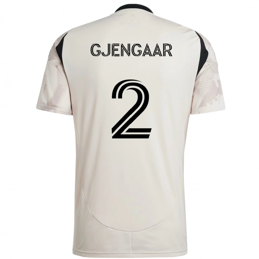 Danxen Criança Camisola Dennis Gjengaar #2 Bege Preto Alternativa 2025/26 Camisa Brasil
