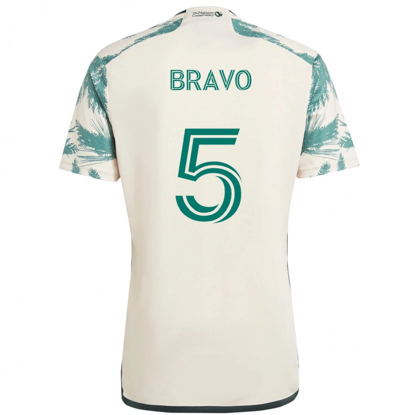 Danxen Criança Camisola Claudio Bravo #5 Bege Verde Alternativa 2025/26 Camisa Brasil