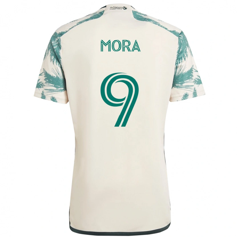 Danxen Criança Camisola Felipe Mora #9 Bege Verde Alternativa 2025/26 Camisa Brasil