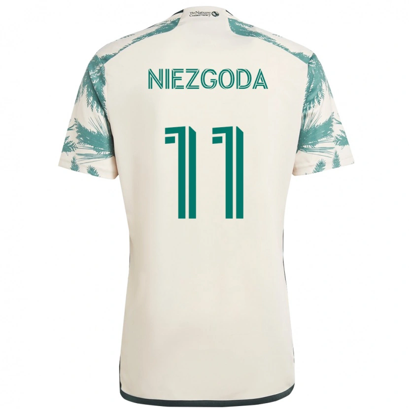 Danxen Criança Camisola Jaroslaw Niezgoda #11 Bege Verde Alternativa 2025/26 Camisa Brasil