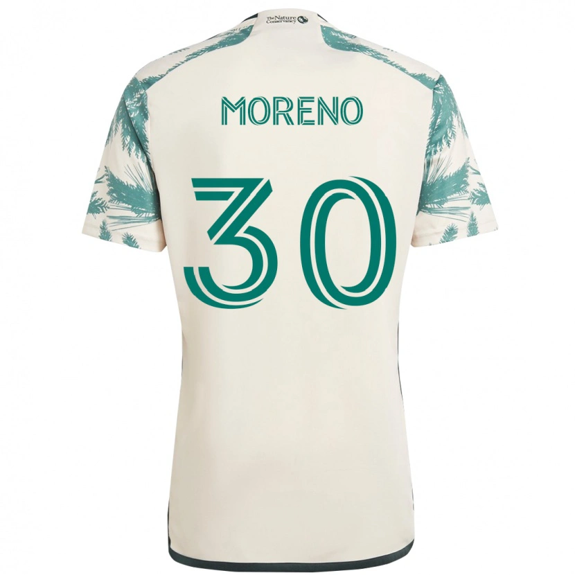 Danxen Criança Camisola Santiago Moreno #30 Bege Verde Alternativa 2025/26 Camisa Brasil