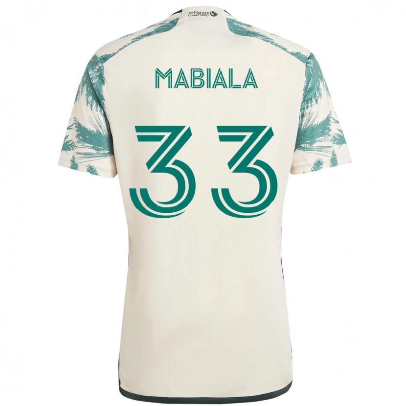 Danxen Criança Camisola Larrys Mabiala #33 Bege Verde Alternativa 2025/26 Camisa Brasil