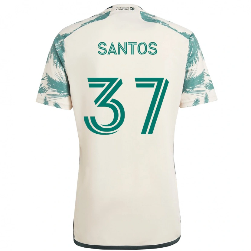 Danxen Criança Camisola Noah Santos #37 Bege Verde Alternativa 2025/26 Camisa Brasil