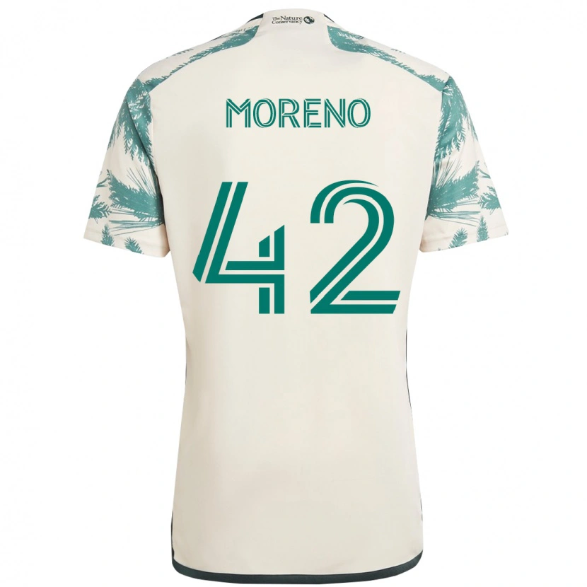 Danxen Criança Camisola Alexis Moreno #42 Bege Verde Alternativa 2025/26 Camisa Brasil