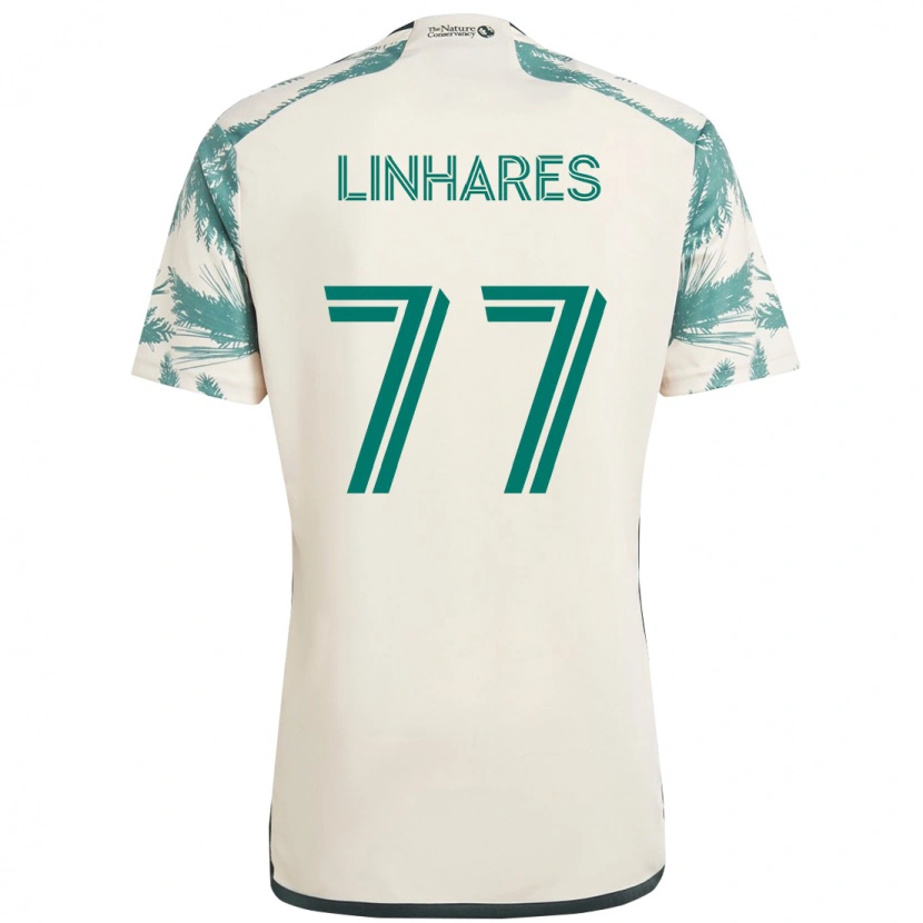 Danxen Criança Camisola Kyle Linhares #77 Bege Verde Alternativa 2025/26 Camisa Brasil