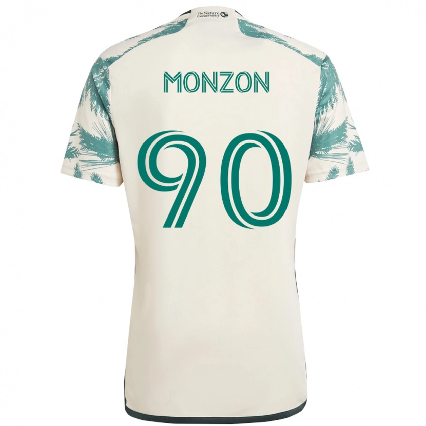 Danxen Criança Camisola Florián Monzón #90 Bege Verde Alternativa 2025/26 Camisa Brasil