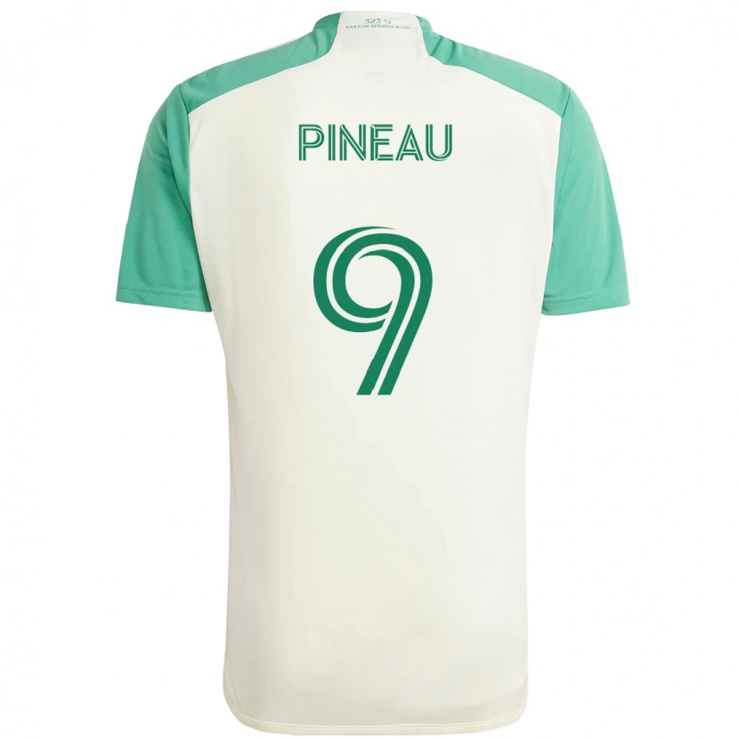 Danxen Criança Camisola Sebastien Pineau #9 Branco Verde Alternativa 2025/26 Camisa Brasil