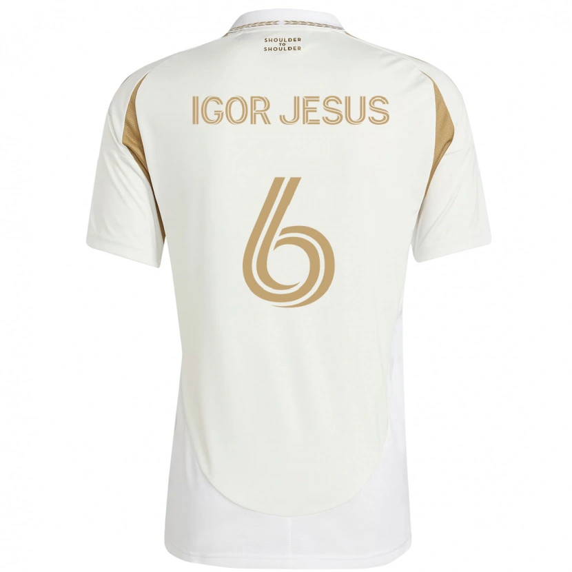 Danxen Criança Camisola Igor Jesus #6 Branco Castanho Alternativa 2025/26 Camisa Brasil