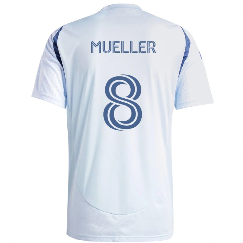 Danxen Criança Camisola Chris Mueller #8 Azul Celeste Claro Azul Alternativa 2025/26 Camisa Brasil