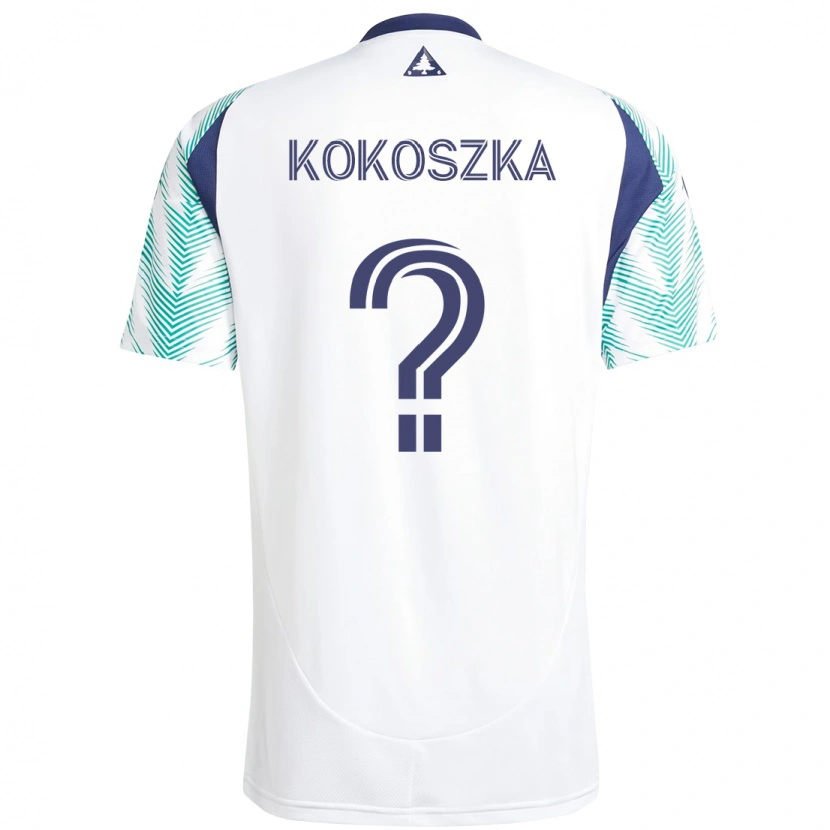 Danxen Criança Camisola Ayden Kokoszka #0 Branco Azul Alternativa 2025/26 Camisa Brasil