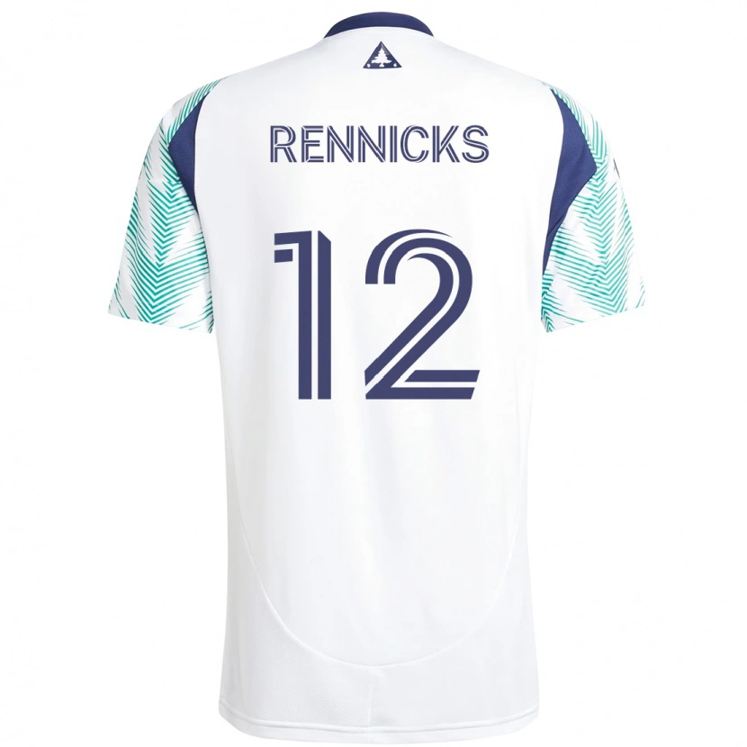 Danxen Criança Camisola Justin Rennicks #12 Branco Azul Alternativa 2025/26 Camisa Brasil