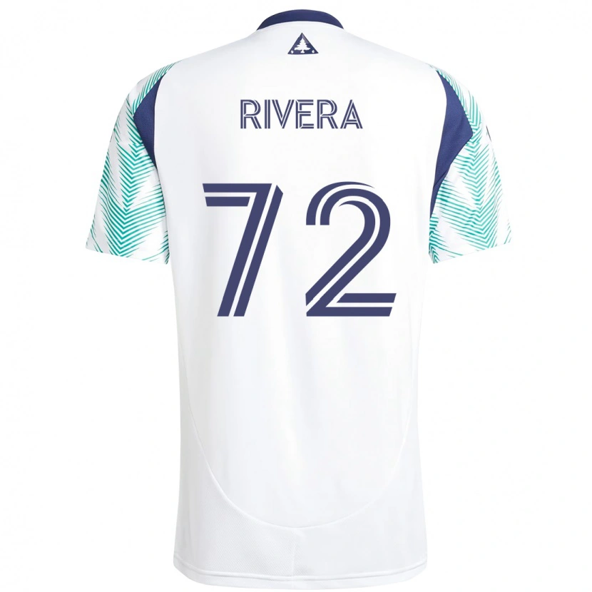 Danxen Criança Camisola Damián Rivera #72 Branco Azul Alternativa 2025/26 Camisa Brasil