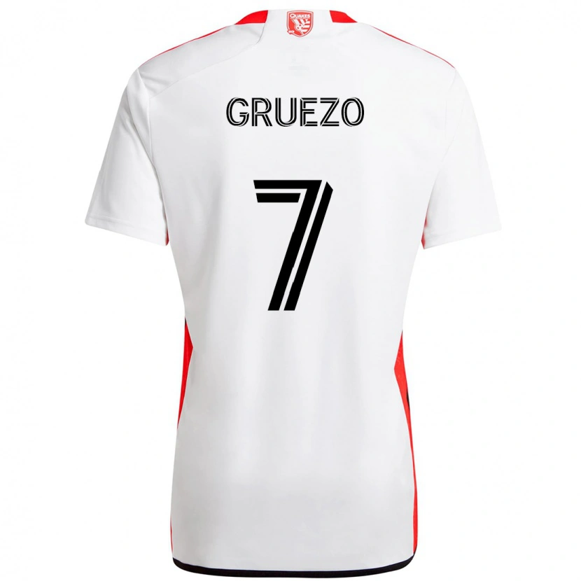 Danxen Criança Camisola Carlos Gruezo #7 Branco Vermelho Alternativa 2025/26 Camisa Brasil