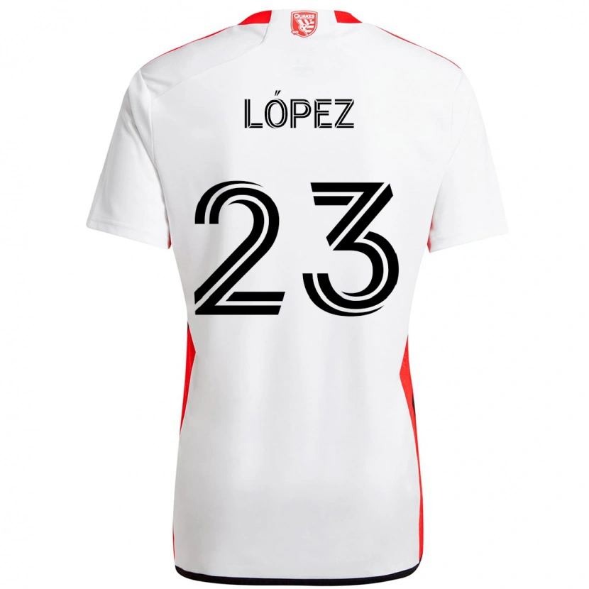 Danxen Criança Camisola Hernán López #23 Branco Vermelho Alternativa 2025/26 Camisa Brasil